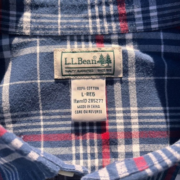 Mens LL bean longsleeve plaid shirt - Picture 3 of 3